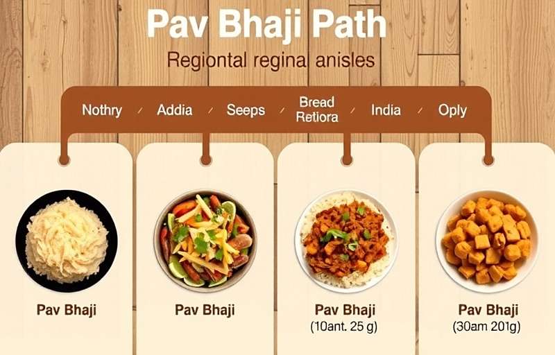 Pav Bhaji Path - Regional Variations Pav Bhaji Path regional variations showing different styles of pav bhaji from across India